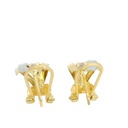 PENDIENTES 1 CARRE 3 BANDAS OMEGA 13x9MM.BICOLOR.