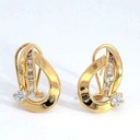 PENDIENTES 2 BANDAS 1 CARRE OMEGA 14x10MM.