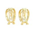 PENDIENTES 2 BANDAS 1 CARRE OMEGA 14x10MM