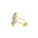 PENDIENTES ORLA 7MM CENTRO 4MM PRESION COLOR AGUA