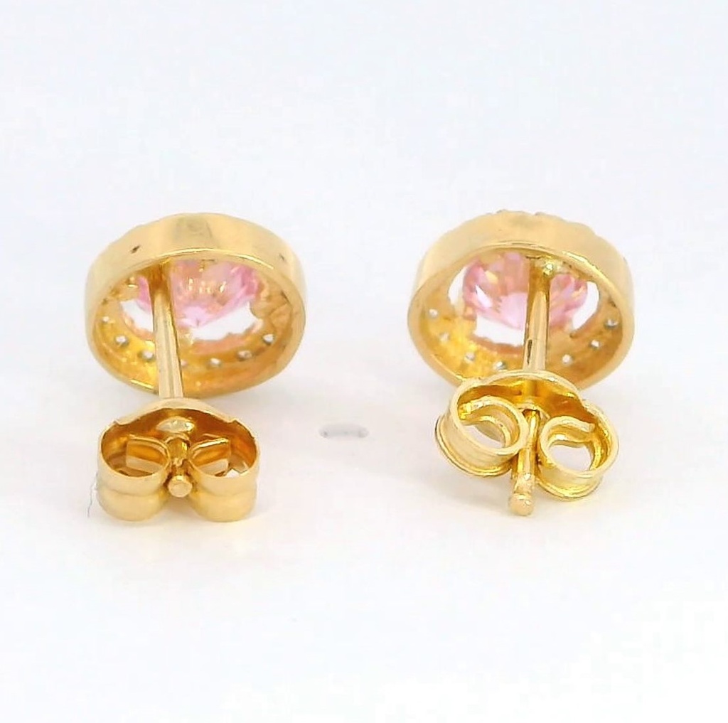 PENDIENTES ORLA 7MM CENTRO 4MM PRESION ROSA