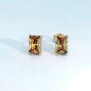 PENDIENTES BAGUETTE 6x4MM CHAMPAGNE PRESION