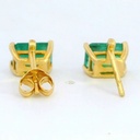 PENDIENTES ESMERALDA 7x5MM 2.20 CT 6 BRILLANTES 1MM HSI 0.03 CT TW