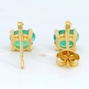 PENDIENTES ESMERALDA OVAL 6x4, 8 BRILLANTEs 1MM H-SI 0.04 CT