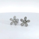 PENDIENTES FLOR DE BRILLANTES  BRILLANTES PRESION