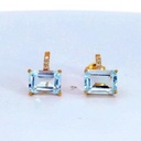 PENDIENTES AGUAMARINA  7x5MM 1.96 CT 6 BRILLANTES 1MM HSI 0.03 CT TW