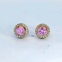 PENDIENTES ORLA 7MM CENTRO 4MM PRESION ROSA