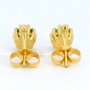 PENDIENTES ESMERALDA OVAL  5x4MM 6BRILLANTE  1MM H-SI 0.03 CT TW