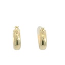 PENDIENTES MEDIO ARO CATALAN BICOLOR BAJO LISO 20X4 MM