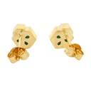 PENDIENTES HEXAGAGONO CON MOTIVO 7x5MM GREEN STONE PRESION