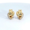 PENDIENTES BANDA PIEDRAS OMEGA.15x10MM.