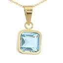 COLGANTE CUADRADO 6x6 MM PIEDRA COLOR  AGUA MARINA