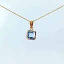 COLGANTE CUADRADO 6x6 MM PIEDRA COLOR  AGUA MARINA
