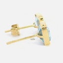 PENDIENTES CUADRADOS 6x6 MM PIEDRA COLOR AGUA MARINA