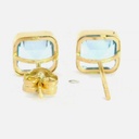 PENDIENTES CUADRADOS 6x6 MM PIEDRA COLOR AGUA MARINA