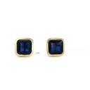 PENDIENTES CUADRADOS 6x6 MM PIEDRA NANO ZAFIRO