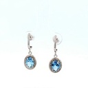 PENDIENTES BANDA PIEDRA COLOR AGUAMARINA DE 7x5MM.25MM.