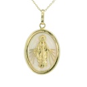 MEDALLA VIRGEN MILAGROSA OVAL  CON NÁCAR 21MM.