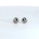 PENDIENTES ORO BLANCO REDONDOS 6MM.BRILLANTES 0.04 CT TW