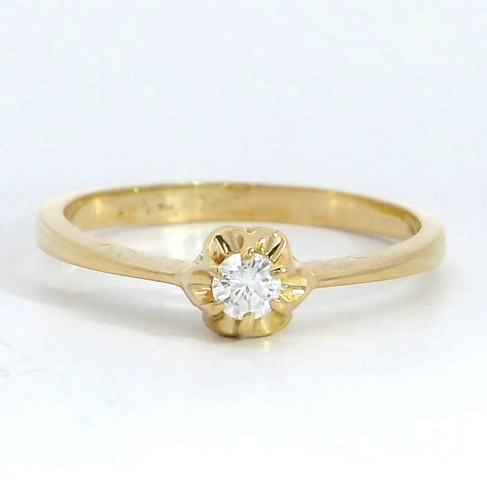 SOLITARIO BRILLANTE  3.00MM VS-H 0.11 CT ORO AMARILLO