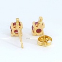 PENDIENTES RUBI REDONDO  4MM 8 BRILLANTES 1MM H-SI 0.04 CT