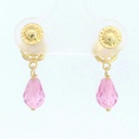 PENDIENTES CUBANA  CRISTAL ROSA.TORNILLO.15MM.