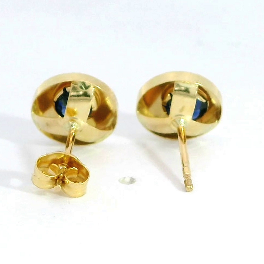 PENDIENTES CHATON NANO ZAFIRO.9MM.PRESION