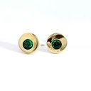 PENDIENTES CHATON NANO ESMERALDA.9MM.PRESION