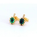 PENDIENTES ESMERALDA OVAL  5x4MM 6BRILLANTE  1MM H-SI 0.03 CT TW