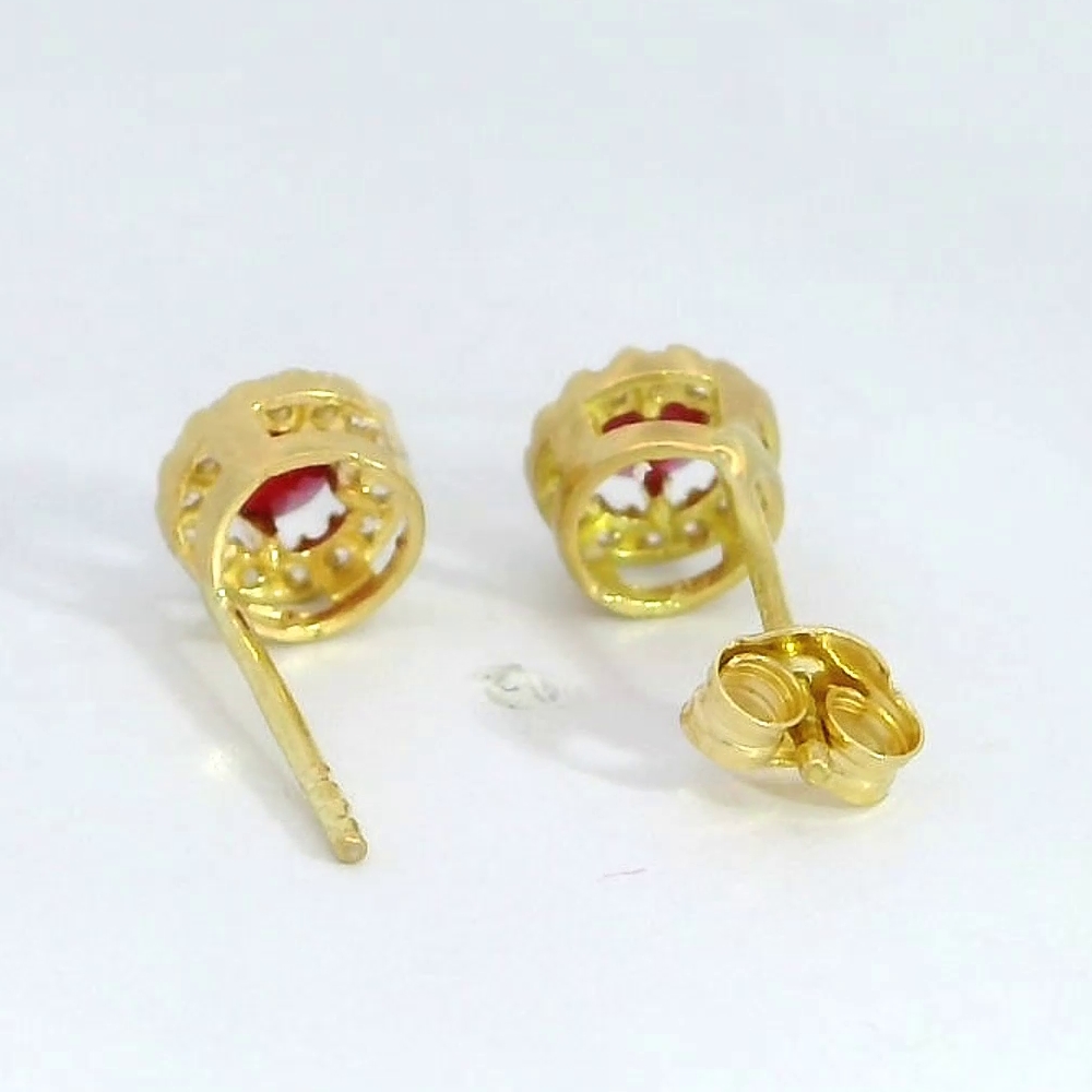 PENDIENTES CUAJO DE 5MM.RUBI DE 3MM Y CIRCONITAS.