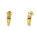 PENDIENTES ARO CRIOLLA RUBI DE 3x2MM.12x3MM.