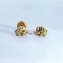 PENDIENTES ELEFANTE SATINADO CON CIRCONITAS.8x6MM.