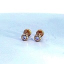 PENDIENTES CHATON CIRCONITA DE  2.5MM.ROSCA.