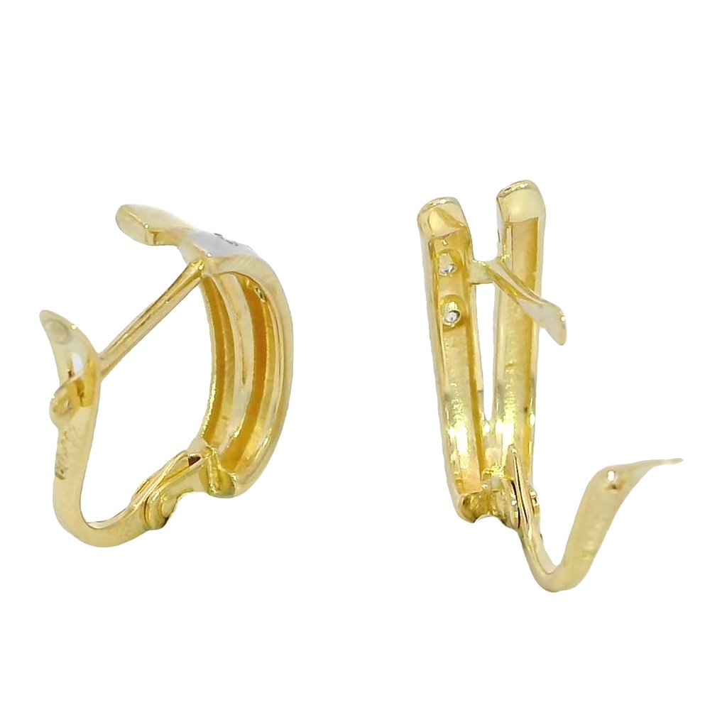 PENDIENTES MEDIO ARO DOBLE BANDA BICOLOR.