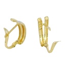PENDIENTES MEDIO ARO DOBLE BANDA BICOLOR.
