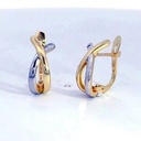 PENDIENTES MEDIO ARO DOBLE BANDA BICOLOR.