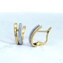 PENDIENTES MEDIO ARO DOBLE BANDA BICOLOR.