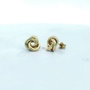 PENDIENTES NUDO TRIPLE AMARILLO 9MM.PRESION