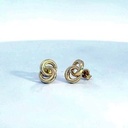 PENDIENTES NUDO DOBLE AMARILLO 9'5MM.PRESION