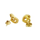 PENDIENTES NUDO DOBLE AMARILLO 9'5MM.PRESION