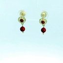 PENDIENTES CUBANA PERITA COLOR CORAL .TORNILLO .15MM.