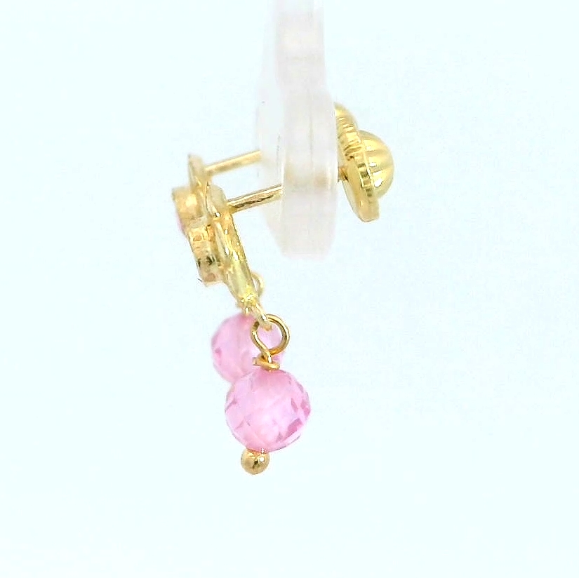 PENDIENTES CUBANA  CRISTAL ROSA.TORNILLO.15MM.