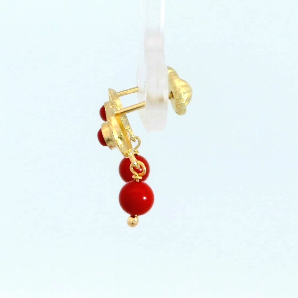 PENDIENTES CUBANA PERITA COLOR CORAL .TORNILLO .15MM.