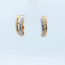 PENDIENTES MEDIO ARO DOBLE BANDA BICOLOR.16x5MM.