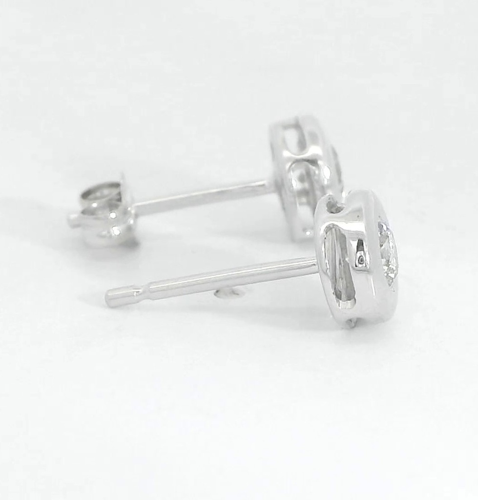 PENDIENTES CHATON FUNDICION  6MM. BRILLANTES H-SI1  0.40 CT TW