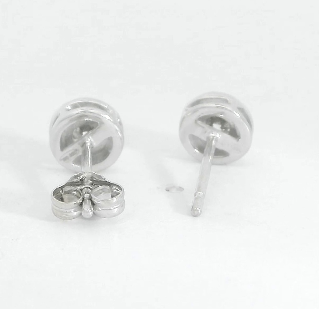 PENDIENTES CHATON FUNDICION  6MM. BRILLANTES H-SI1  0.40 CT TW