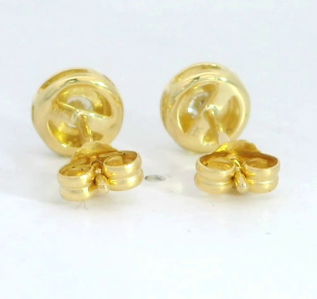 PENDIENTES CHATON FUNDICION  5MM. BRILLANTES H-SI1 0.20 CT TW.