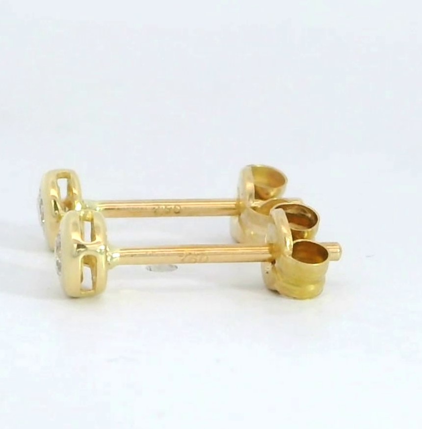 PENDIENTES CHATON FUNDICION 4MM  BRILLANTES H-SI1 0.10 CT TW