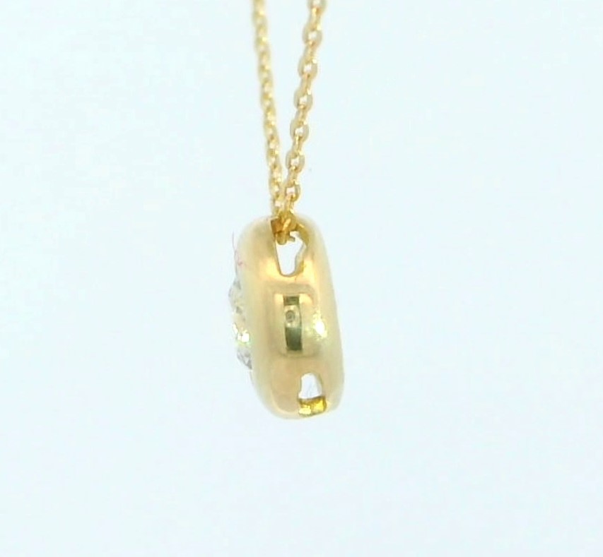 COLGANTE CHATON FUNDICION ORO BLANCO 5MM. BRILLANTE H-SI 1 . 0.06 CT.