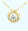 COLGANTE CHATON FUNDICION ORO BLANCO 5MM. BRILLANTE H-SI 1 . 0.10 CT.